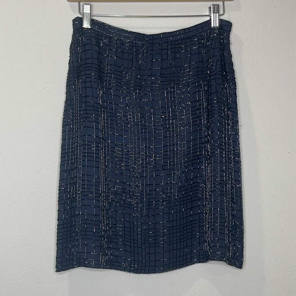 Emanuel Ungaro Black Beaded Midi Skirt